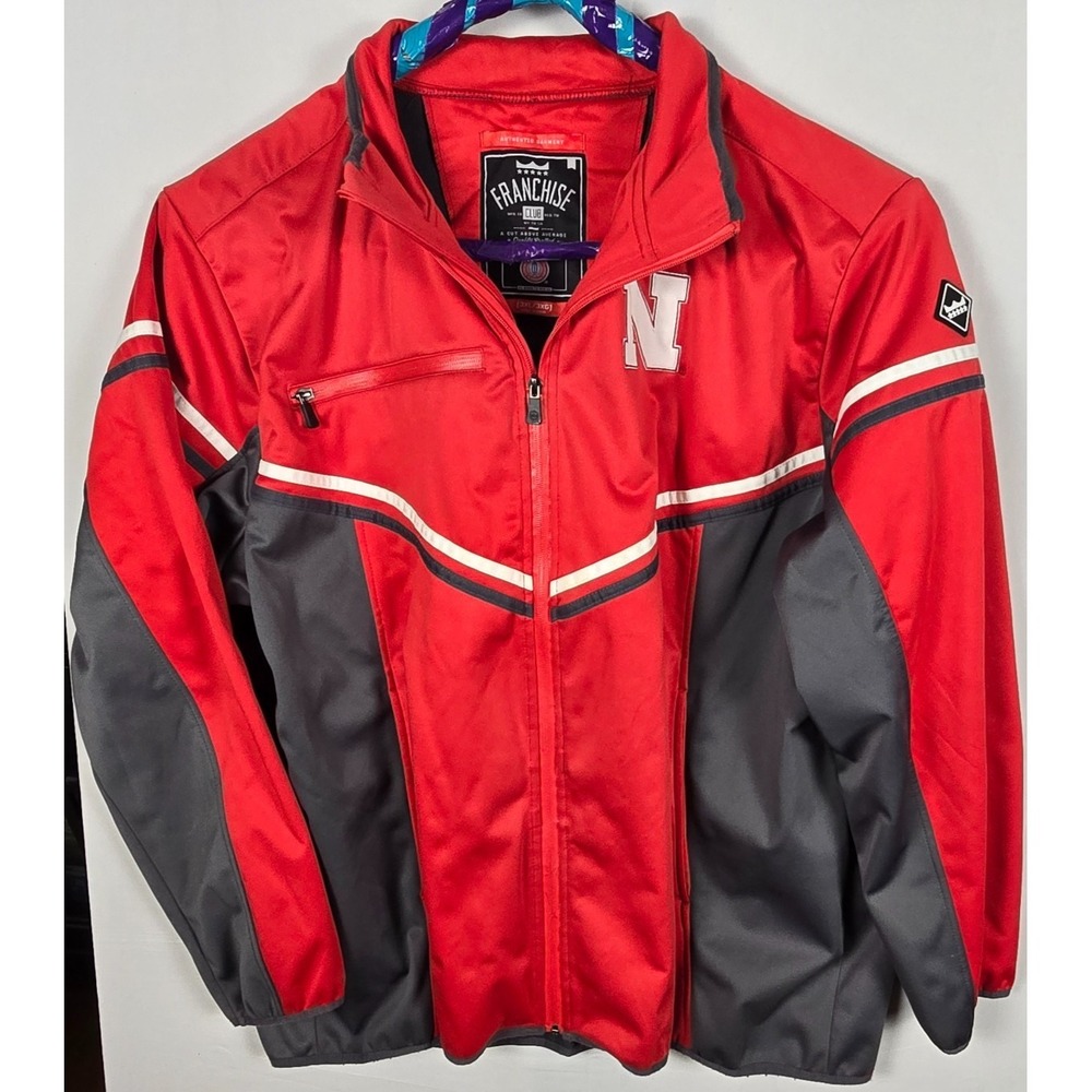 Nebraska Cornhuskers Soft Shell Jacket 3XL Red Black‎ Franchise Club Quad Flex